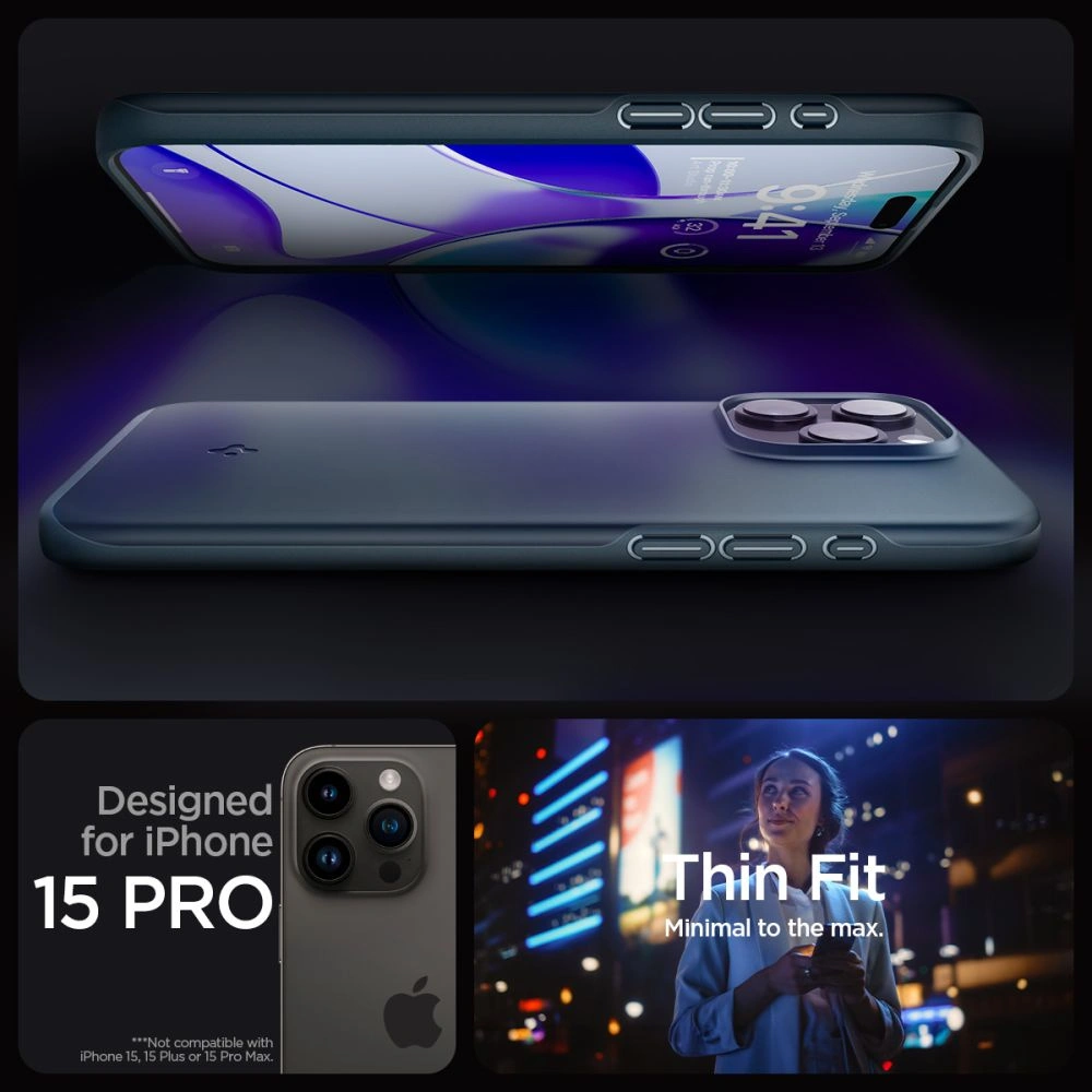 Hurtownia GSM - Case Spigen Thin Fit Apple iPhone 15 Pro Metall-Schiefer - SPN3199 - {ean13} - Hurt