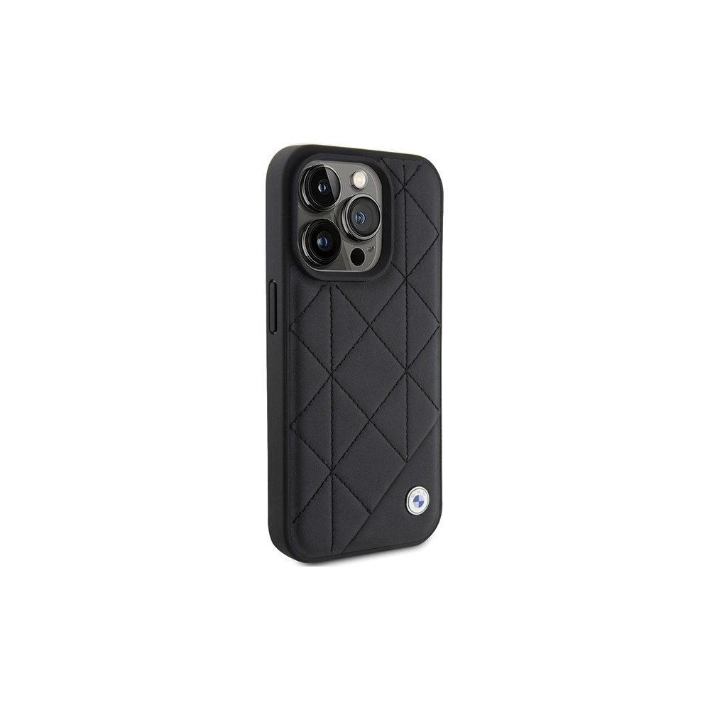 Wholesale BMW BMHCP15X22RQDK Apple iPhone 15 Pro Max Leather Quilted black - BMW561 - {ean13} - Hurt