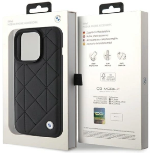 Hurtownia GSM - Etui BMW BMHCP15X22RQDK Apple iPhone 15 Pro Max bőr steppelt fekete/black - BMW561 - {ean13} - Hurt