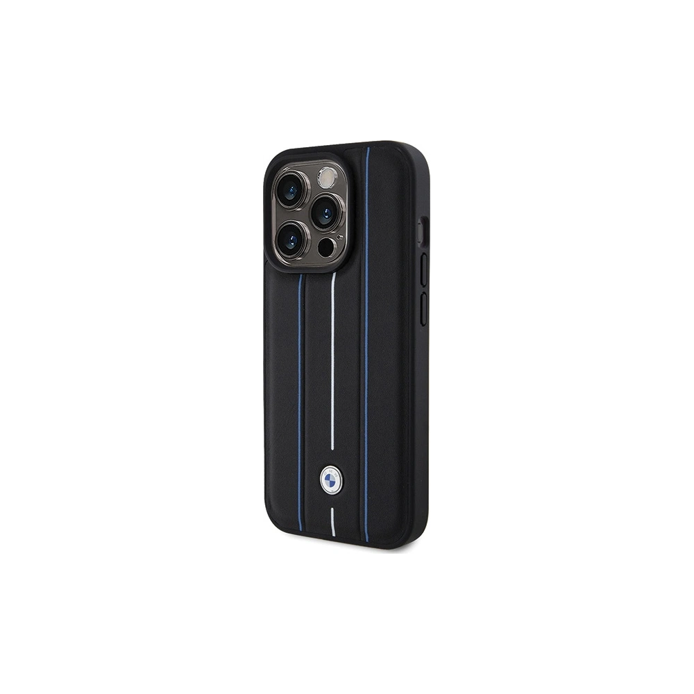 Hurtownia GSM - Case BMW BMHCP15X22RVSK Apple iPhone 15 Pro Max Hardcase Leder Prägung Blaue Linien schwarz/black - BMW562 - {ean13} - Hurt