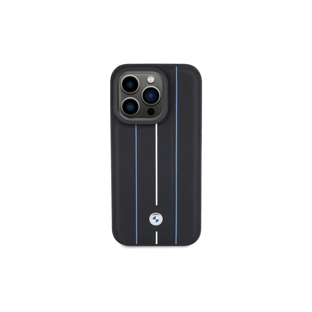 Hurtownia GSM - Case BMW BMHCP15X22RVSK Apple iPhone 15 Pro Max Hardcase Leder Prägung Blaue Linien schwarz/black - BMW562 - {ean13} - Hurt