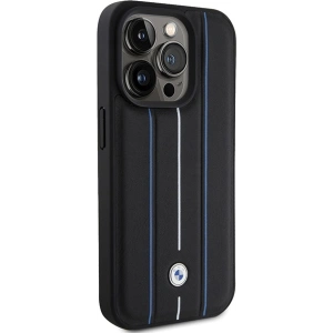 Hurtownia GSM - Case BMW BMHCP15X22RVSK Apple iPhone 15 Pro Max Hardcase Leder Prägung Blaue Linien schwarz/black - BMW562 - {ean13} - Hurt