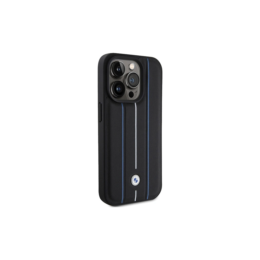 Hurtownia GSM - Case BMW BMHCP15X22RVSK Apple iPhone 15 Pro Max Hardcase Leder Prägung Blaue Linien schwarz/black - BMW562 - {ean13} - Hurt
