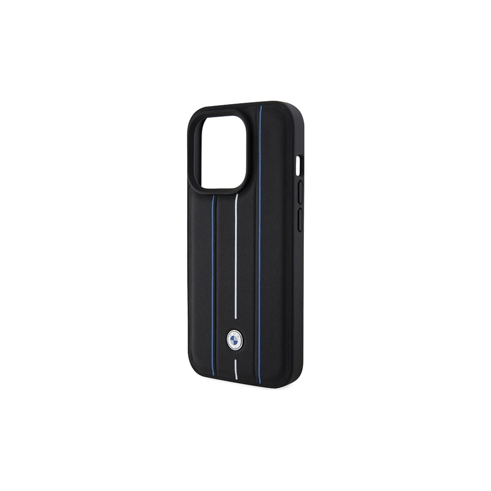 Hurtownia GSM - Case BMW BMHCP15X22RVSK Apple iPhone 15 Pro Max Hardcase Leder Prägung Blaue Linien schwarz/black - BMW562 - {ean13} - Hurt