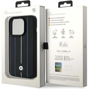 Hurtownia GSM - Case BMW BMHCP15X22RVSK Apple iPhone 15 Pro Max Hardcase Leder Prägung Blaue Linien schwarz/black - BMW562 - {ean13} - Hurt
