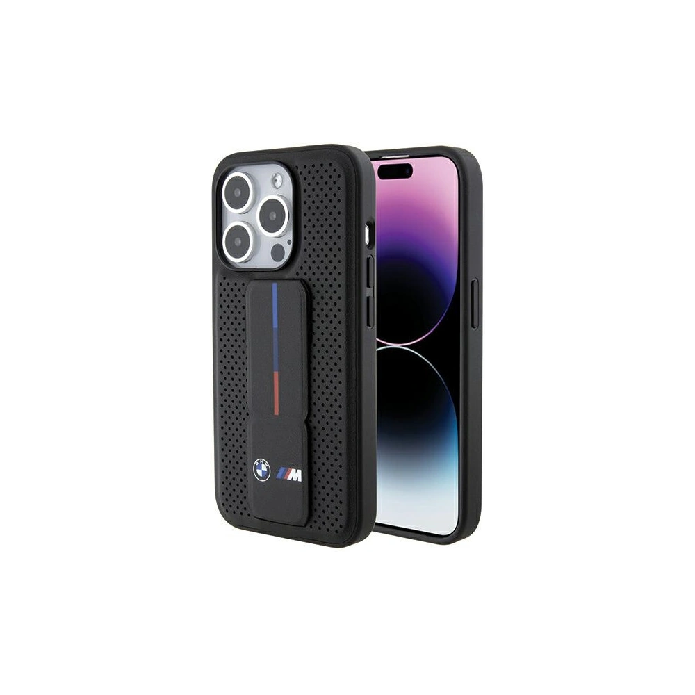 Hurtownia GSM - Case BMW BMHCP15XGSPPRK Apple iPhone 15 Pro Max Hardcase Grip Stand Smooth & Perforated schwarz/black - BMW565 - {ean13} - Hurt