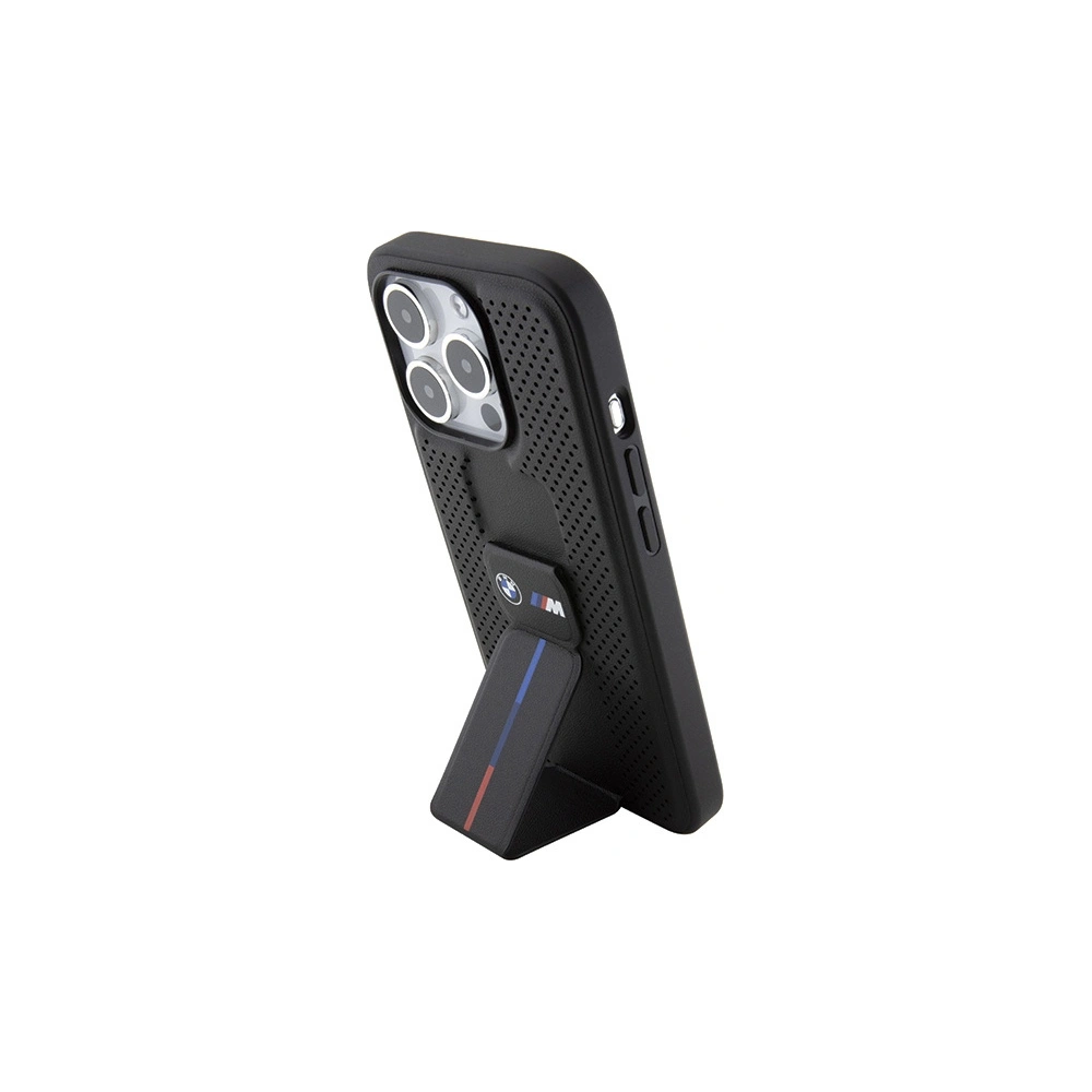 Wholesale BMW BMHCP15XGSPPRK Apple iPhone 15 Pro Max hardcase Grip Stand Smooth & Perforated black - BMW565 - {ean13} - Hurt