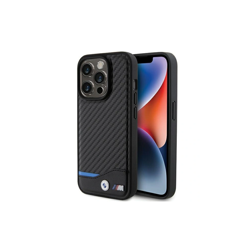 Hurtownia GSM - Etui BMW BMHMP15L22NBCK Apple iPhone 15 Pro hardcase Leather Carbon MagSafe czarny/black - BMW567 - {ean13} - Hurt
