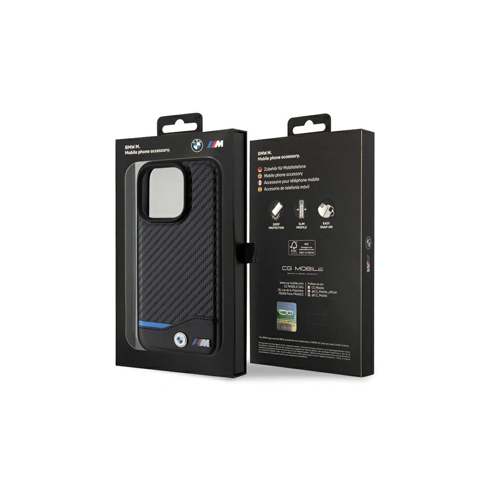 Hurtownia GSM - Etui BMW BMHMP15L22NBCK Apple iPhone 15 Pro hardcase Leather Carbon MagSafe czarny/black - BMW567 - {ean13} - Hurt