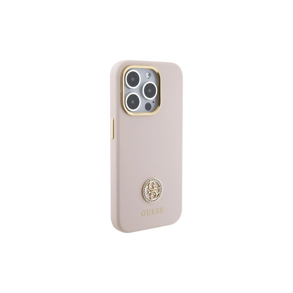 Hurtownia GSM - Etui Guess GUHCP15LM4DGPP iPhone 15 Pro jasnoróżowy/pink hardcase Silicone Logo Strass 4G - GUE3006 - {ean13} - Hurt