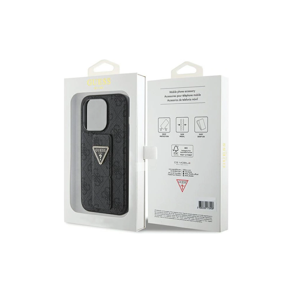 Wholesale Guess GUHCP15LPGS4TDK iPhone 15 Pro czarny/black hardcase Grip Stand 4G Triangle Strass - GUE3007 - {ean13} - Hurt