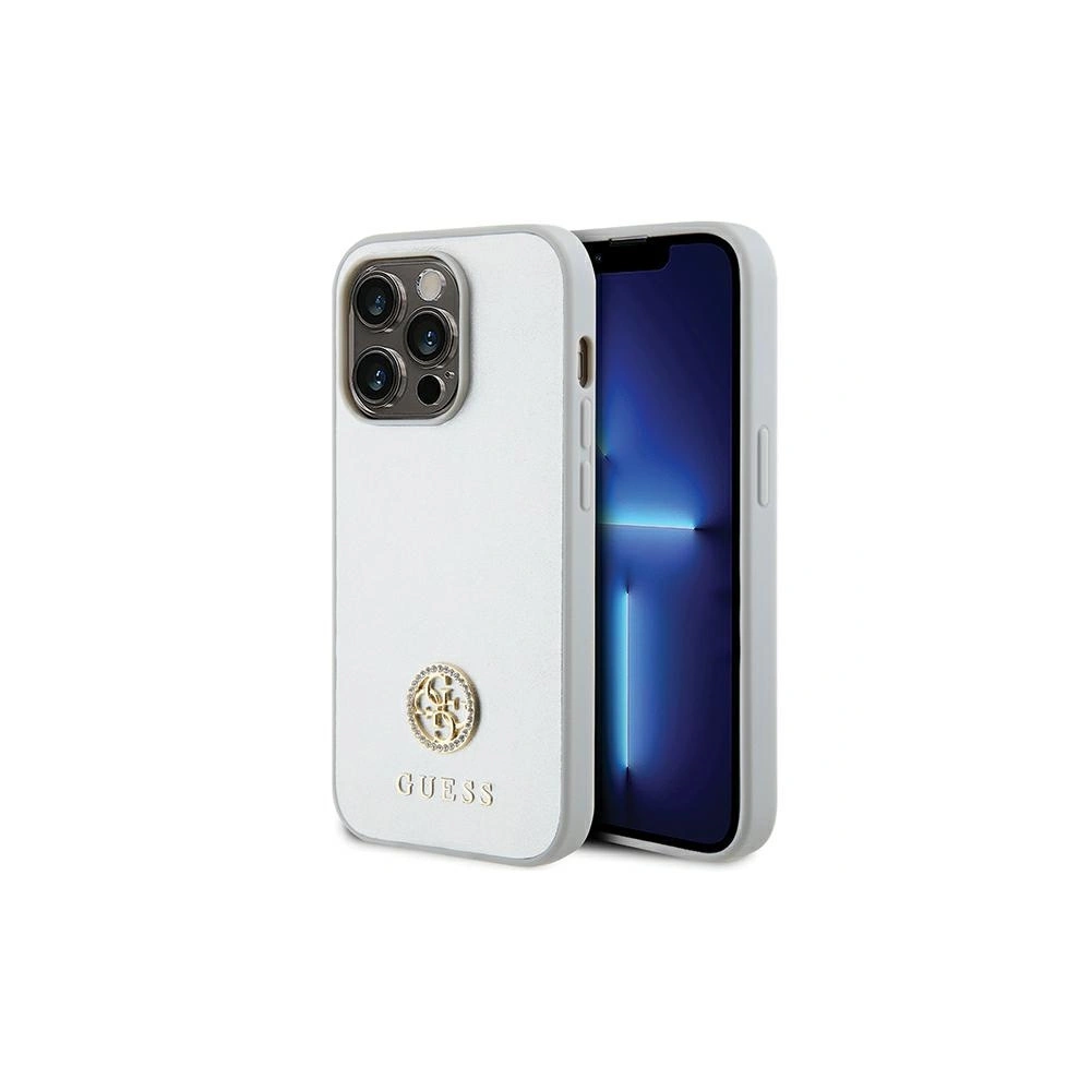 Hurtownia GSM - Case Guess GUHCP15LPS4DGPS iPhone 15 Pro silber/silver Hardcase Strass Metall-Logo - GUE3010 - {ean13} - Hurt