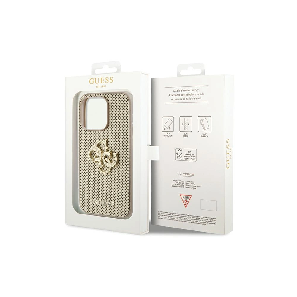 Hurtownia GSM - Etui Guess GUHCP15LPSP4LGD iPhone 15 Pro złoty/gold hardcase Perforated 4G Glitter - GUE3011 - {ean13} - Hurt