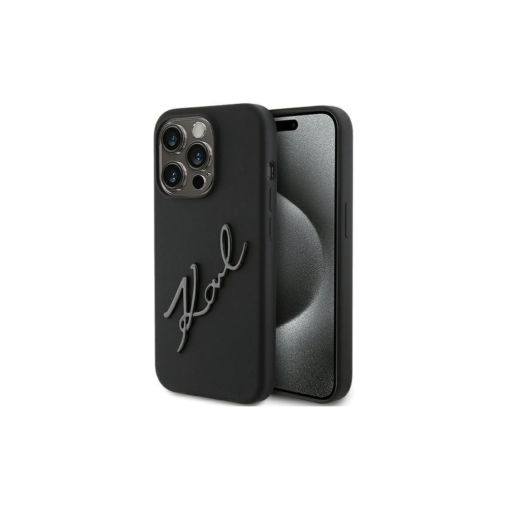 Hurtownia GSM - Etui Karl Lagerfeld KLHCP15LSKSBMCK iPhone 15 Pro negru/black hardcase Silicone Etui Karl Script - KLD1786 - {ean13} - Hurt