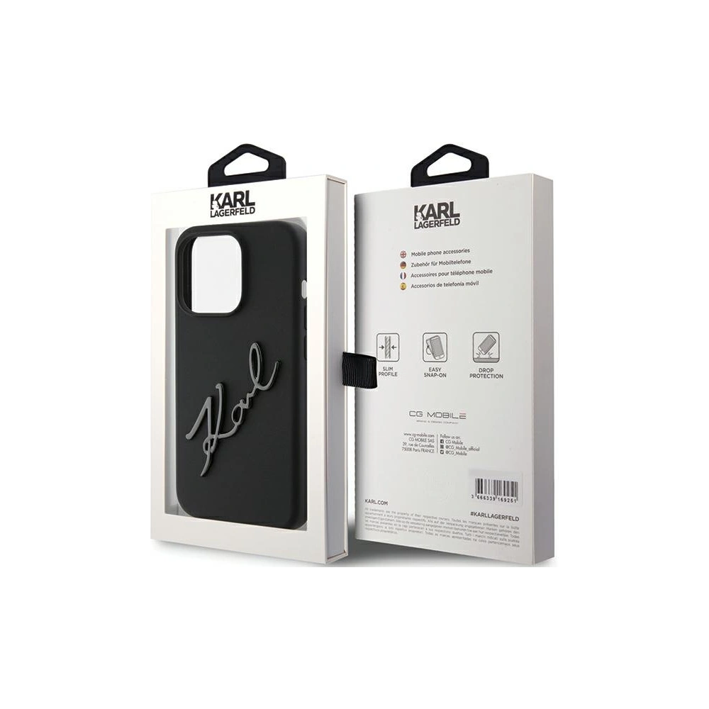 Hurtownia GSM - Etui Karl Lagerfeld KLHCP15LSKSBMCK iPhone 15 Pro fekete/black hardcase Szilikon Etui Karl Script - KLD1786 - {ean13} - Hurt