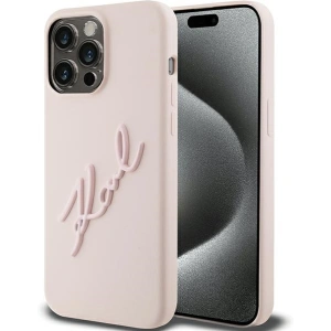 Karl Lagerfeld KLHCP15LSKSBMCP iPhone 15 Pro różowy/pink hardcase Silicone Karl Script