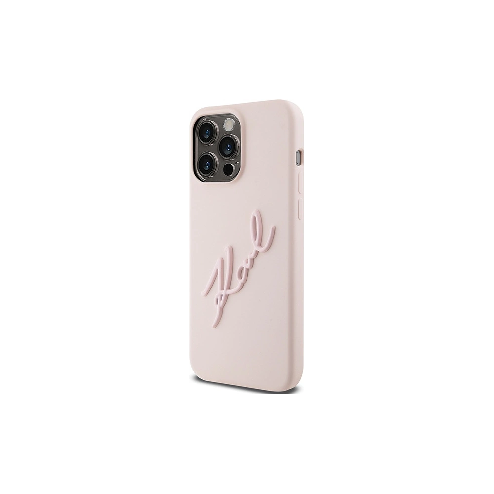 Hurtownia GSM - Etui Karl Lagerfeld KLHCP15LSKSBMCP iPhone 15 Pro różowy/pink hardcase Silicone Etui Karl Script - KLD1787 - {ean13} - Hurt