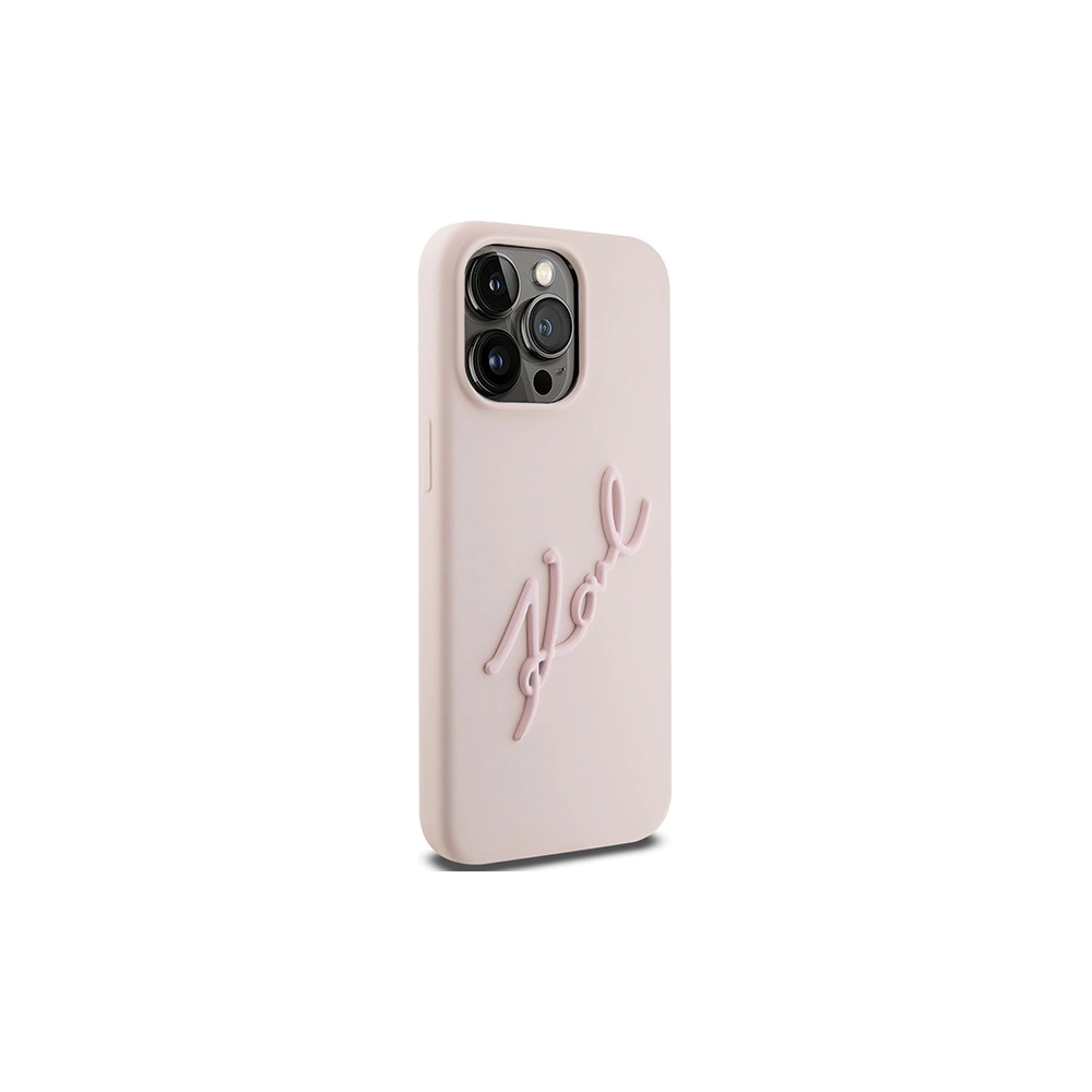 Hurtownia GSM - Etui Karl Lagerfeld KLHCP15LSKSBMCP iPhone 15 Pro różowy/pink hardcase Silicone Etui Karl Script - KLD1787 - {ean13} - Hurt