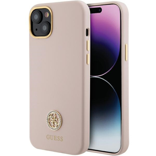 Guess Distributor - 3666339148911 - GUE3015 - Guess GUHCP15M4DGPP iPhone 15 Plus jasnoróżowy/pink hardcase Silicone Logo Strass 4G - B2B homescreen