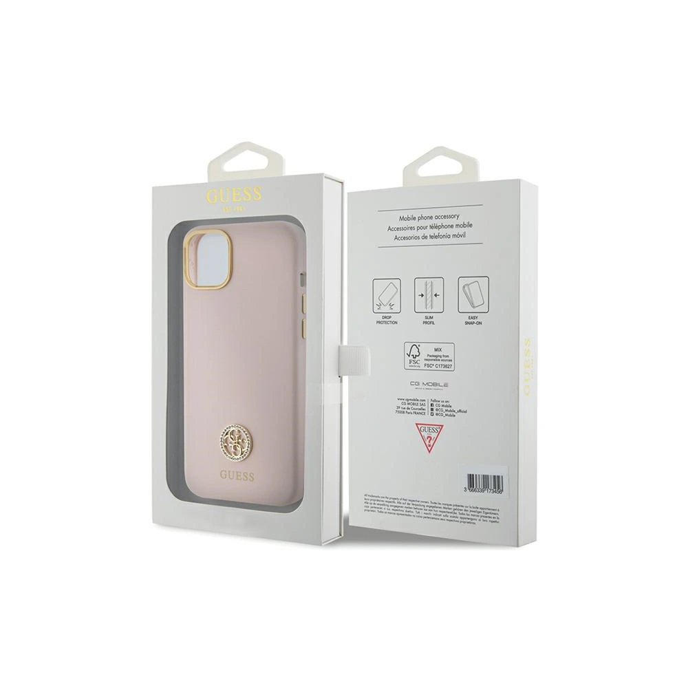 Wholesale Guess GUHCP15M4DGPP iPhone 15 Plus jasnoróżowy/pink hardcase Silicone Logo Strass 4G - GUE3015 - {ean13} - Hurt
