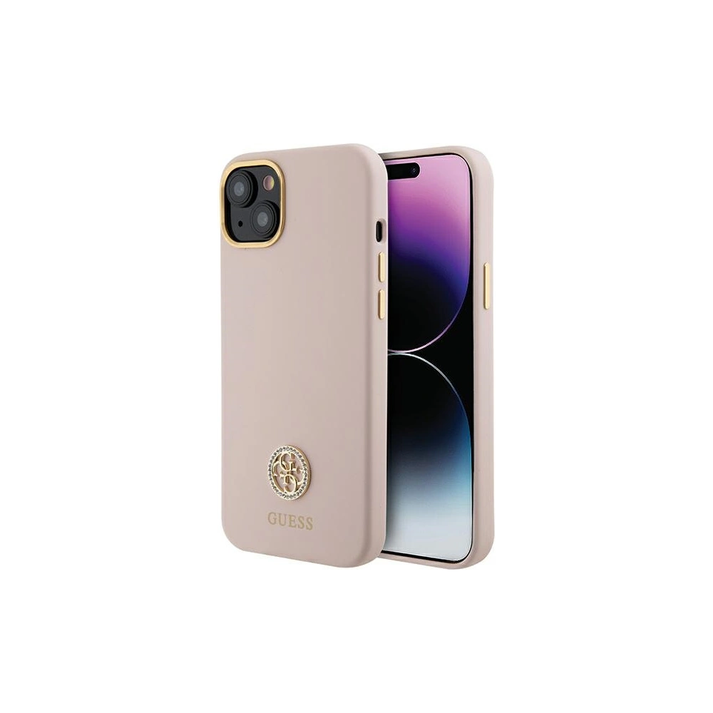 Wholesale Guess GUHCP15SM4DGPP iPhone 15 jasnoróżowy/pink hardcase Silicone Logo Strass 4G - GUE3017 - {ean13} - Hurt