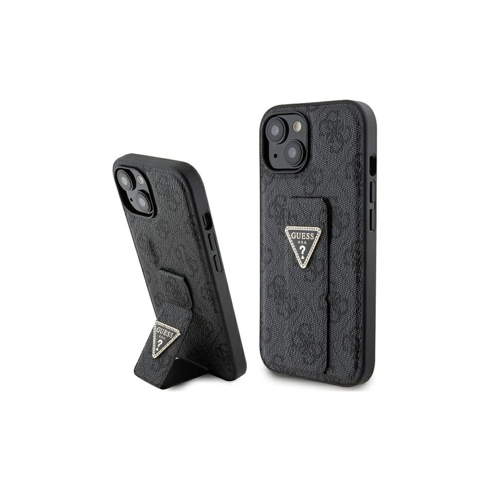 Hurtownia GSM - Etui Guess GUHCP15SPGS4TDK iPhone 15 negru/black hardcase Grip Stand 4G Triangle Strass - GUE3018 - {ean13} - Hurt