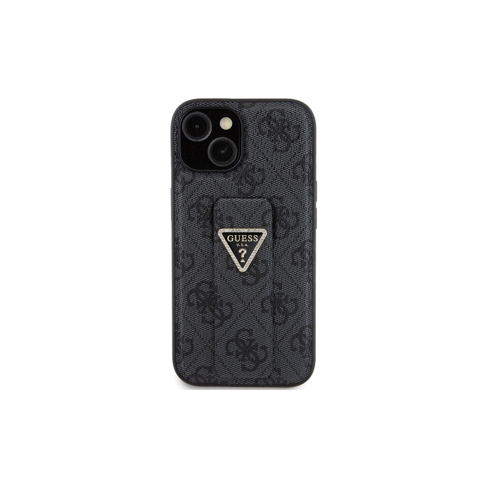 Hurtownia GSM - Etui Guess GUHCP15SPGS4TDK iPhone 15 negru/black hardcase Grip Stand 4G Triangle Strass - GUE3018 - {ean13} - Hurt