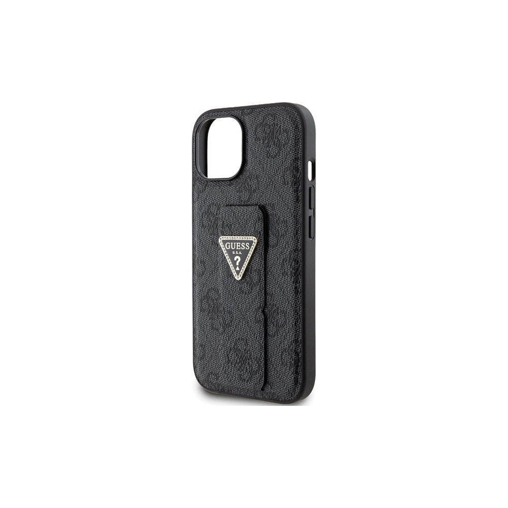 Hurtownia GSM - Etui Guess GUHCP15SPGS4TDK iPhone 15 negru/black hardcase Grip Stand 4G Triangle Strass - GUE3018 - {ean13} - Hurt