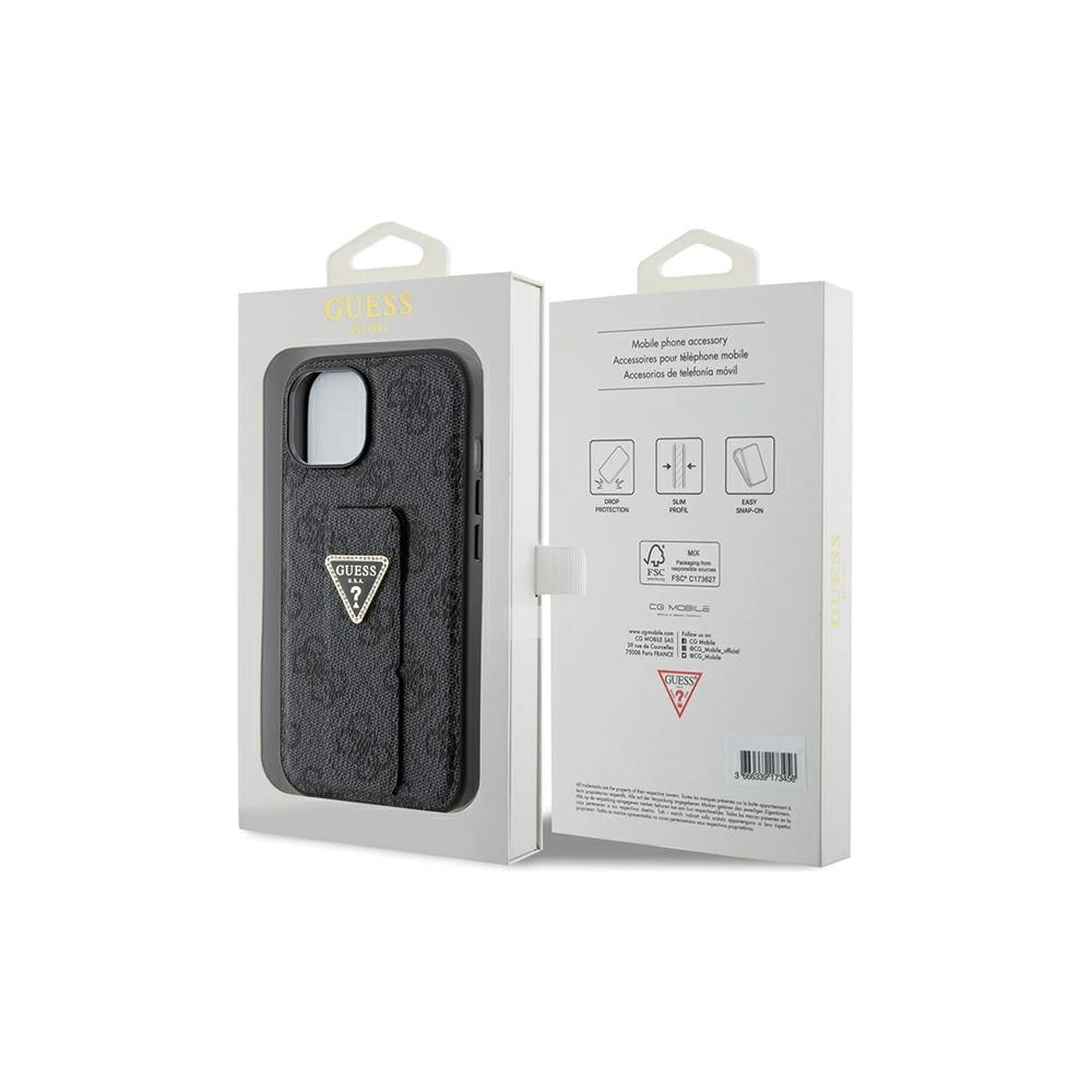 Wholesale Guess GUHCP15SPGS4TDK iPhone 15 czarny/black hardcase Grip Stand 4G Triangle Strass - GUE3018 - {ean13} - Hurt