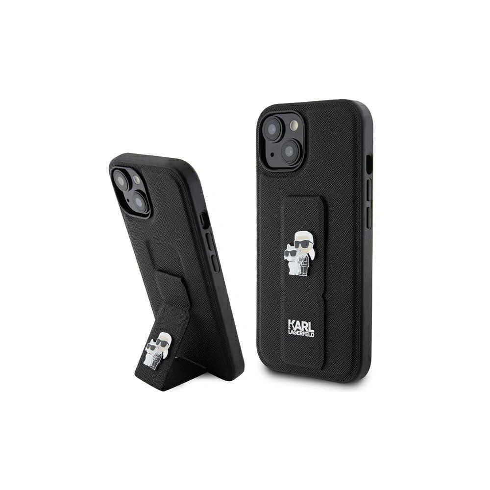 Hurtownia GSM - Case Karl Lagerfeld KLHCP15MGSAKCPK iPhone 15 Plus schwarz/black hardcase Gripstand Saffiano Case Karl&Choupette Pins - KLD1792 - {ean13} - Hurt