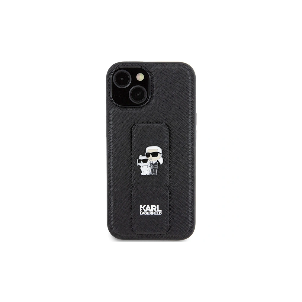 Hurtownia GSM - Case Karl Lagerfeld KLHCP15MGSAKCPK iPhone 15 Plus schwarz/black hardcase Gripstand Saffiano Case Karl&Choupette Pins - KLD1792 - {ean13} - Hurt