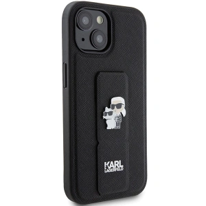 Etui Karl Lagerfeld KLHCP15MGSAKCPK iPhone 15 Plus czarny/black hardcase Gripstand Saffiano Etui Karl&Choupette Pins