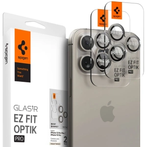 Hurtownia GSM - Osloane Aparat Spigen Optik.tr EZ Fit Camera Protector 2-pachet iPhone 14 Pro / Pro Max / 15 Pro / Pro Max Titanium Natural - SPN3201 - {ean13} - Hurt