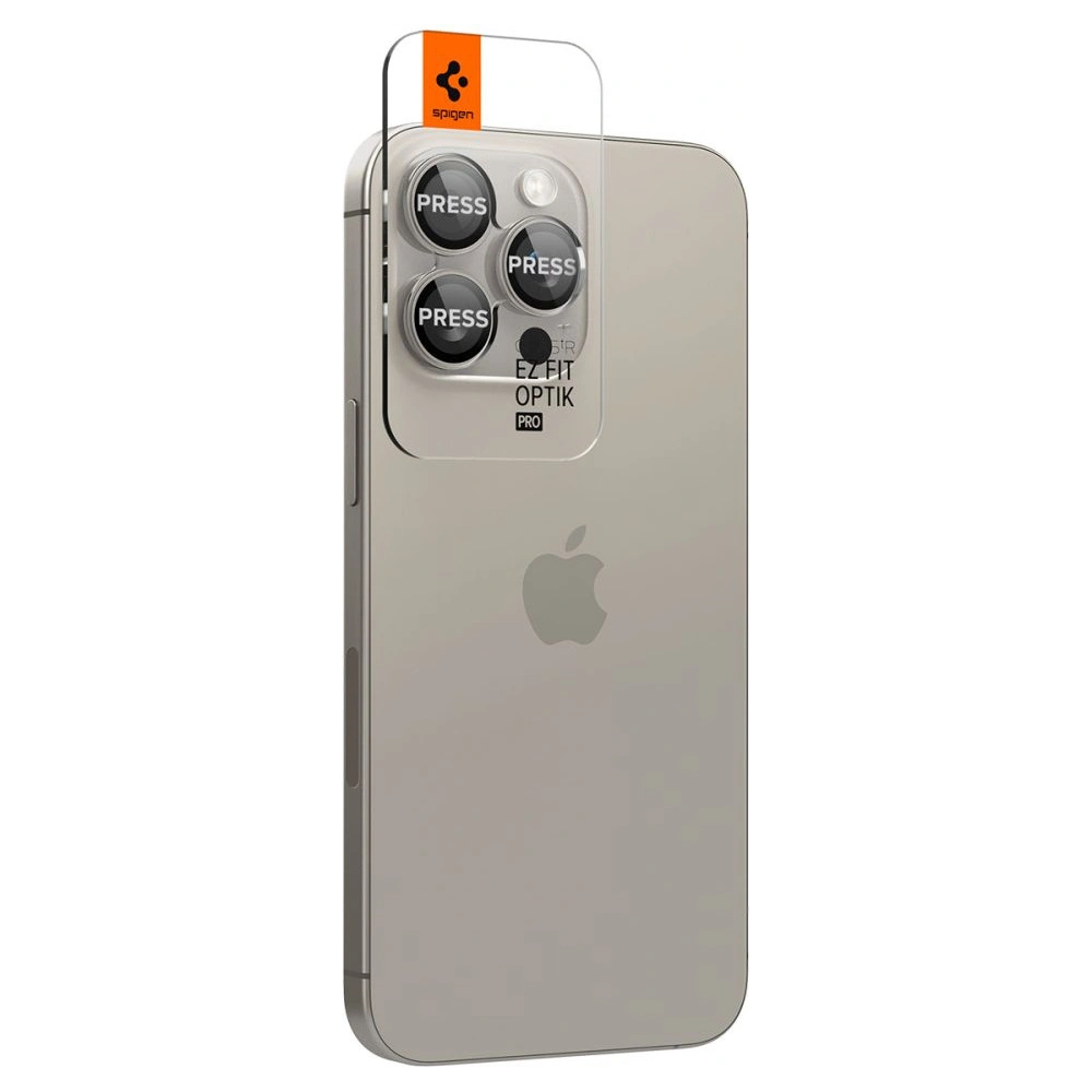 Hurtownia GSM - Oslnění aparátu Spigen Optik.tr EZ Fit Camera Protector 2-pack iPhone 14 Pro / Pro Max / 15 Pro / Pro Max Přírodní titan - SPN3201 - {ean13} - Hurt