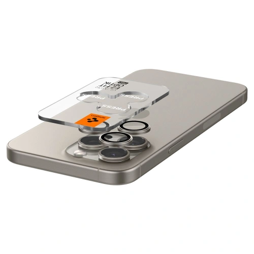 Osłona na aparat Spigen Optik.tr EZ Fit Camera Protector do Apple iPhone 14 Pro / Max / 15 Pro / Max / 16 Pro / Max / 17 Pro / Max Natural Titanium [2 PACK]