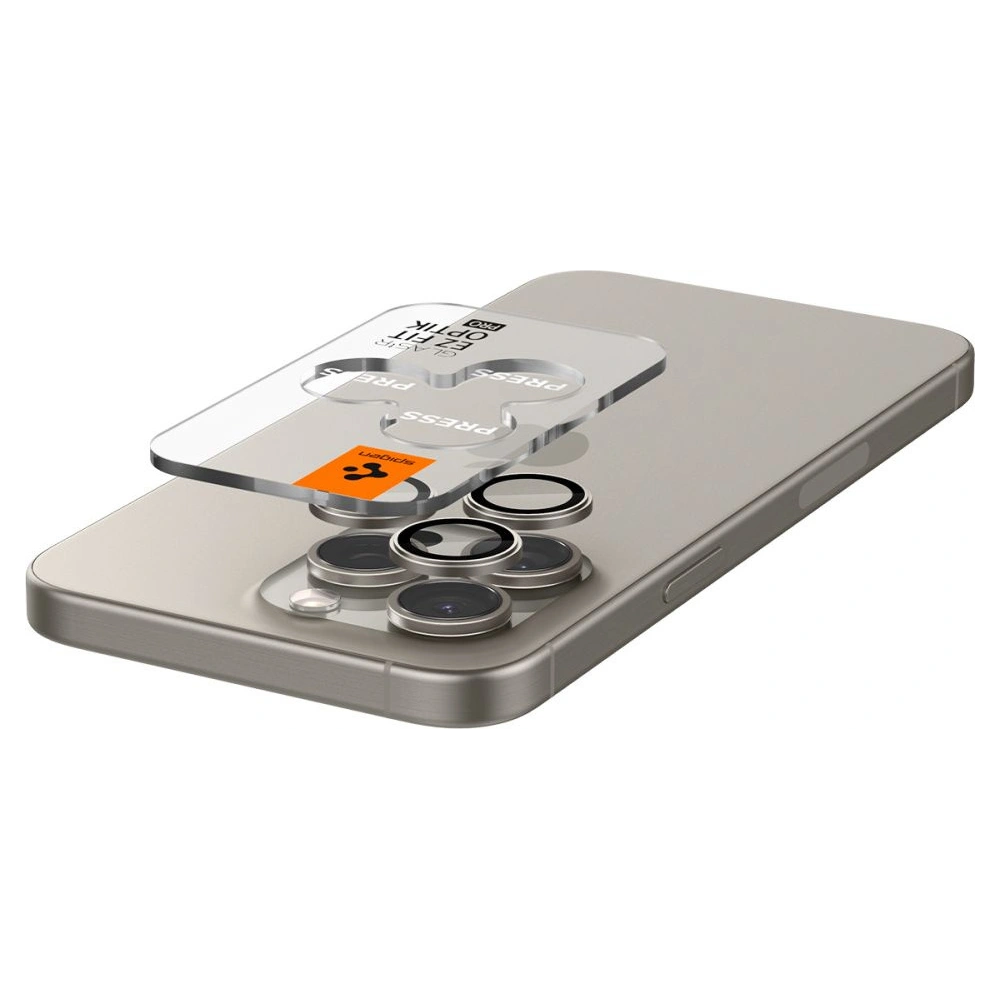 Hurtownia GSM - Osloane Aparat Spigen Optik.tr EZ Fit Camera Protector 2-pachet iPhone 14 Pro / Pro Max / 15 Pro / Pro Max Titanium Natural - SPN3201 - {ean13} - Hurt