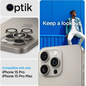 Hurtownia GSM - Osloane Aparat Spigen Optik.tr EZ Fit Camera Protector 2-pachet iPhone 14 Pro / Pro Max / 15 Pro / Pro Max Titanium Natural - SPN3201 - {ean13} - Hurt