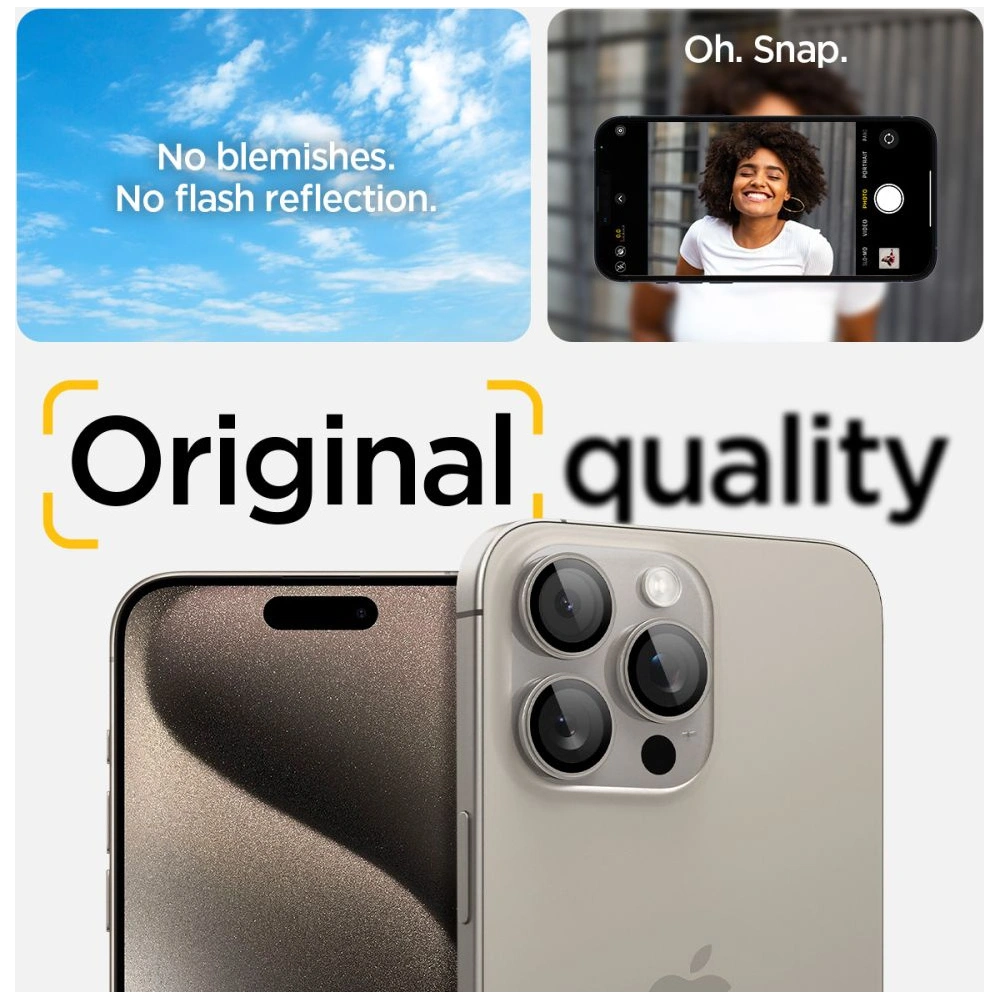 Hurtownia GSM - Kameravédő Spigen Optik.tr EZ Fit Camera Protector 2-csomag iPhone 14 Pro / Pro Max / 15 Pro / Pro Max Természetes Titán - SPN3201 - {ean13} - Hurt