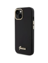 Guess GUHCP15SSMBSLK iPhone 15 czarny/black hardcase Silicone Script Metal Logo & Frame
