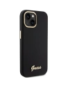 Guess GUHCP15SSMBSLK iPhone 15 czarny/black hardcase Silicone Script Metal Logo & Frame