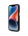 Etui Guess GUHCP15SSMBSLK iPhone 15 černé/black hardcase silikonový nápis kovové logo a rám