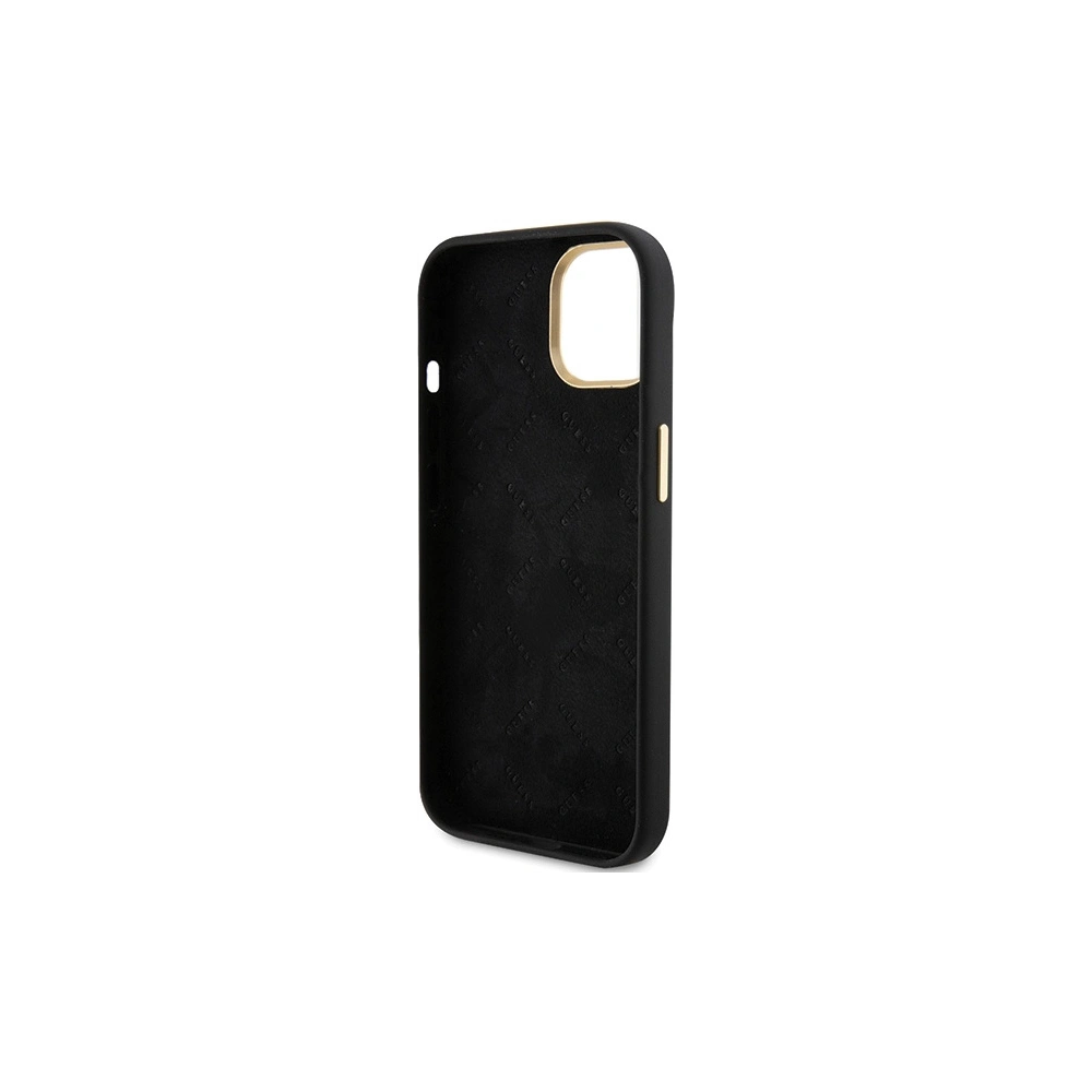 Guess GUHCP15SSMBSLK iPhone 15 czarny/black hardcase Silicone Script Metal Logo & Frame