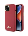 Guess GUHCP15SSMBSLM iPhone 15 magenta hardcase Silicone Script Metal Logo & Frame