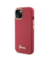 Guess GUHCP15SSMBSLM iPhone 15 magenta hardcase Silicone Script Metal Logo & Frame
