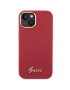 Guess GUHCP15SSMBSLM iPhone 15 magenta hardcase Silicone Script Metal Logo & Frame
