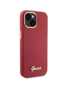 Guess GUHCP15SSMBSLM iPhone 15 magenta hardcase Silicone Script Metal Logo & Frame