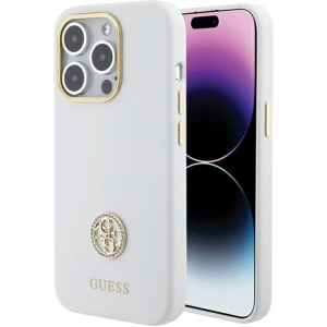Hurtownia GSM - Etui Guess GUHCP15XM4DGPH iPhone 15 Pro Max alb/white hardcase Silicon Logo Strass 4G - GUE3023 - {ean13} - Hurt