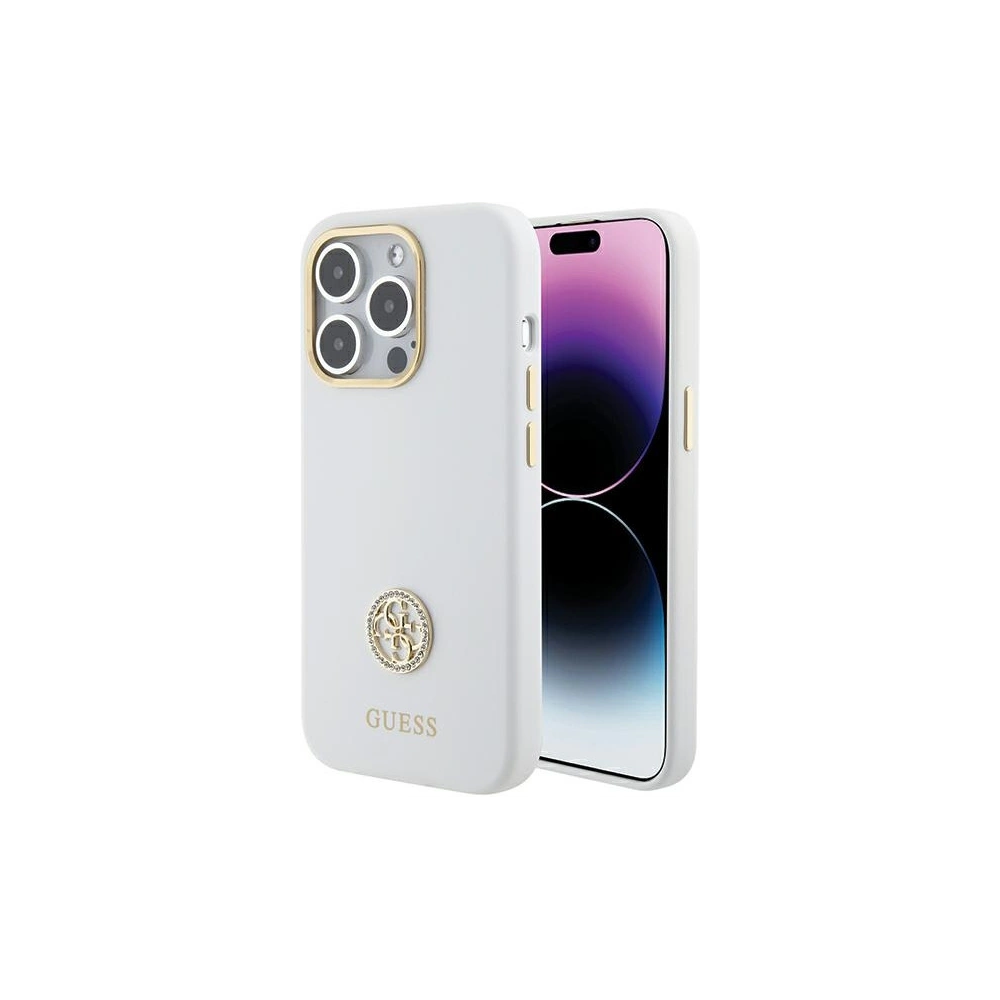 Hurtownia GSM - Etui Guess GUHCP15XM4DGPH iPhone 15 Pro Max fehér/white hardcase Szilikon Logó Strassz 4G - GUE3023 - {ean13} - Hurt
