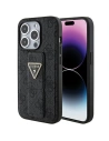 Case Guess GUHCP15XPGS4TDK iPhone 15 Pro Max schwarz/black hardcase Grip Stand 4G Triangle Strass