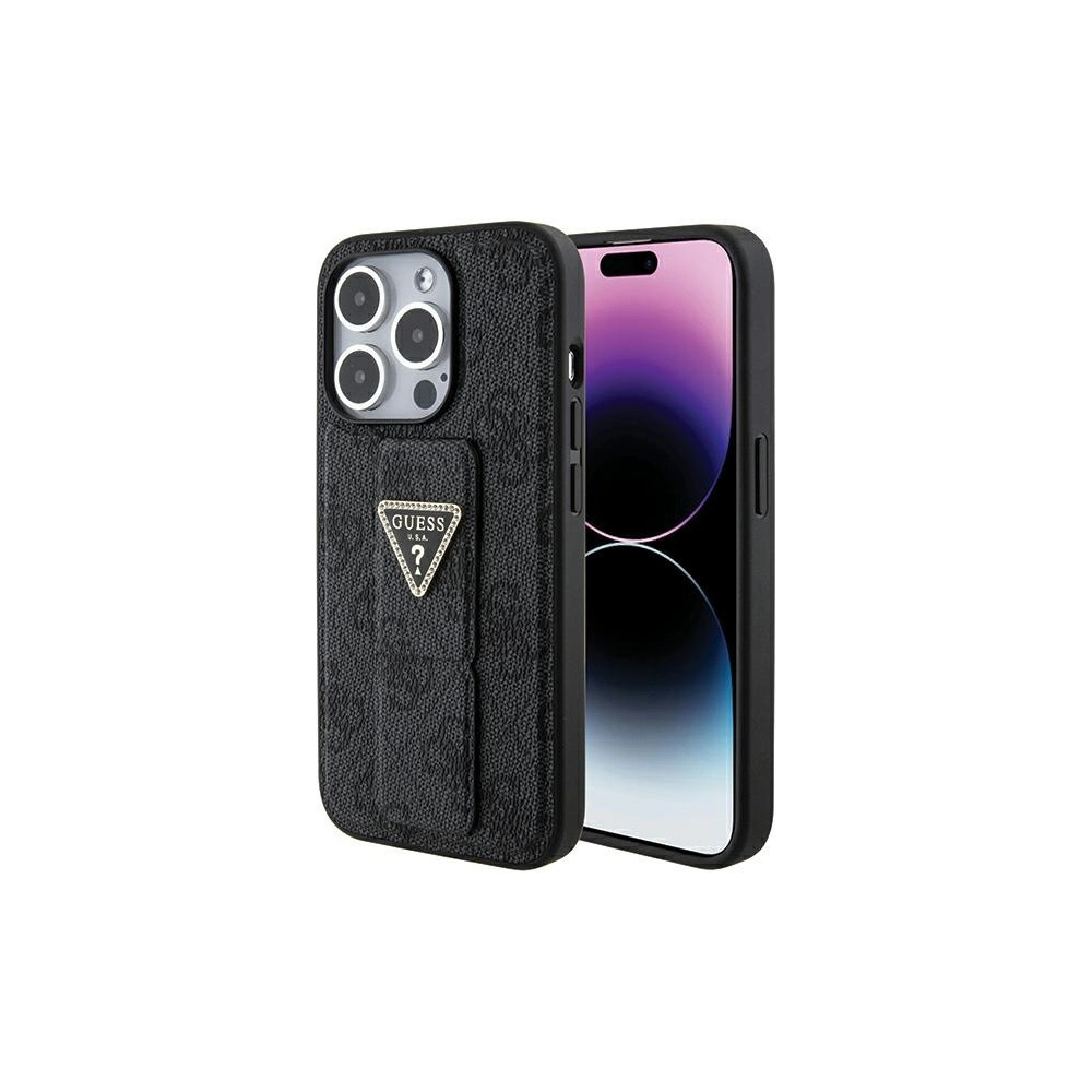 Hurtownia GSM - Etui Guess GUHCP15XPGS4TDK iPhone 15 Pro Max černý/black hardcase Grip Stand 4G Triangle Strass - GUE3024 - {ean13} - Hurt